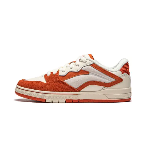 Li Ning Wave Pro S Abrasion Resistant Low top Skateboard Shoes Women's Beige White Orange