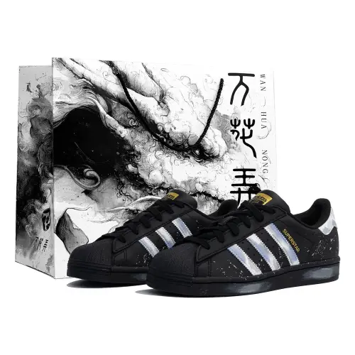 Adidas Originals SUPERSTAR Myriad Flowers, Ice Plains, Shopping Bag Included Slip Resistant Abrasion Resistant Low top