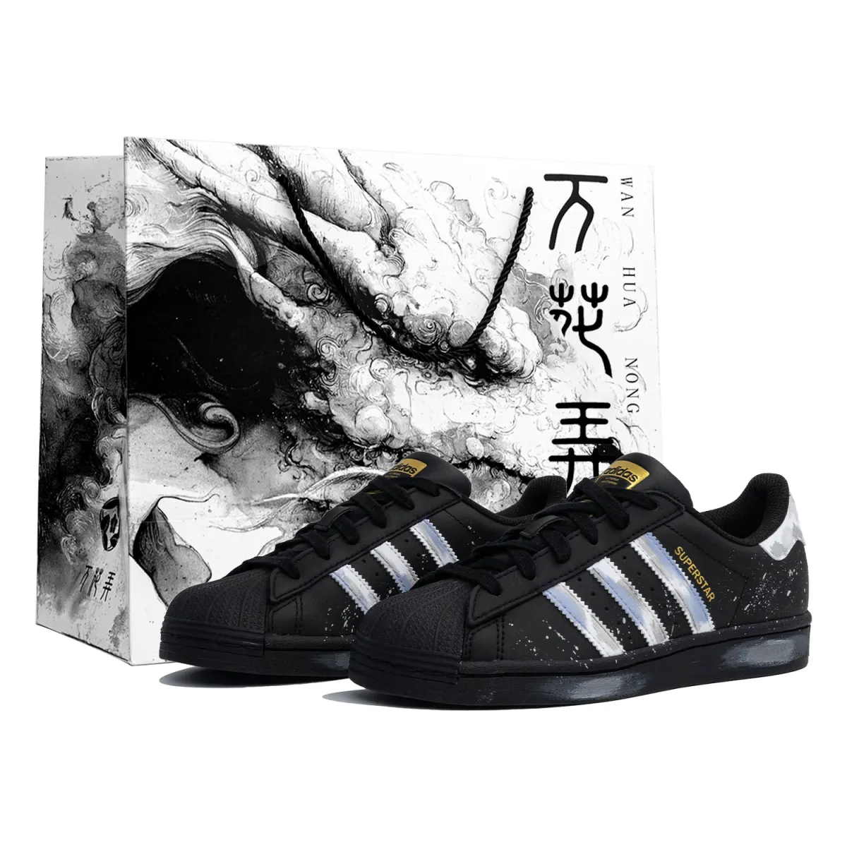 Adidas Originals SUPERSTAR Myriad Flowers, Ice Plains, Shopping Bag Included Slip Resistant Abrasion Resistant Low top