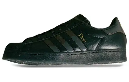 Dime x Adidas Originals Superstar Abrasion Resistant Breathable Low top Skateboard Shoes Men's Black Gold