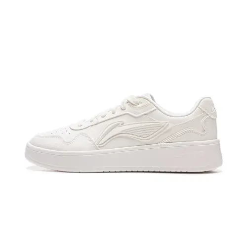 Li Ning Sycee Coverage Slip Resistant And Abrasion Resistant Low top Skateboard Shoes Women's Mist White