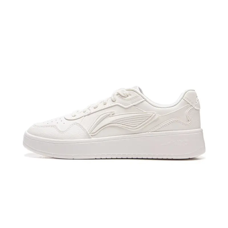 Li Ning Sycee Coverage Slip Resistant And Abrasion Resistant Low top Skateboard Shoes Women's Mist White