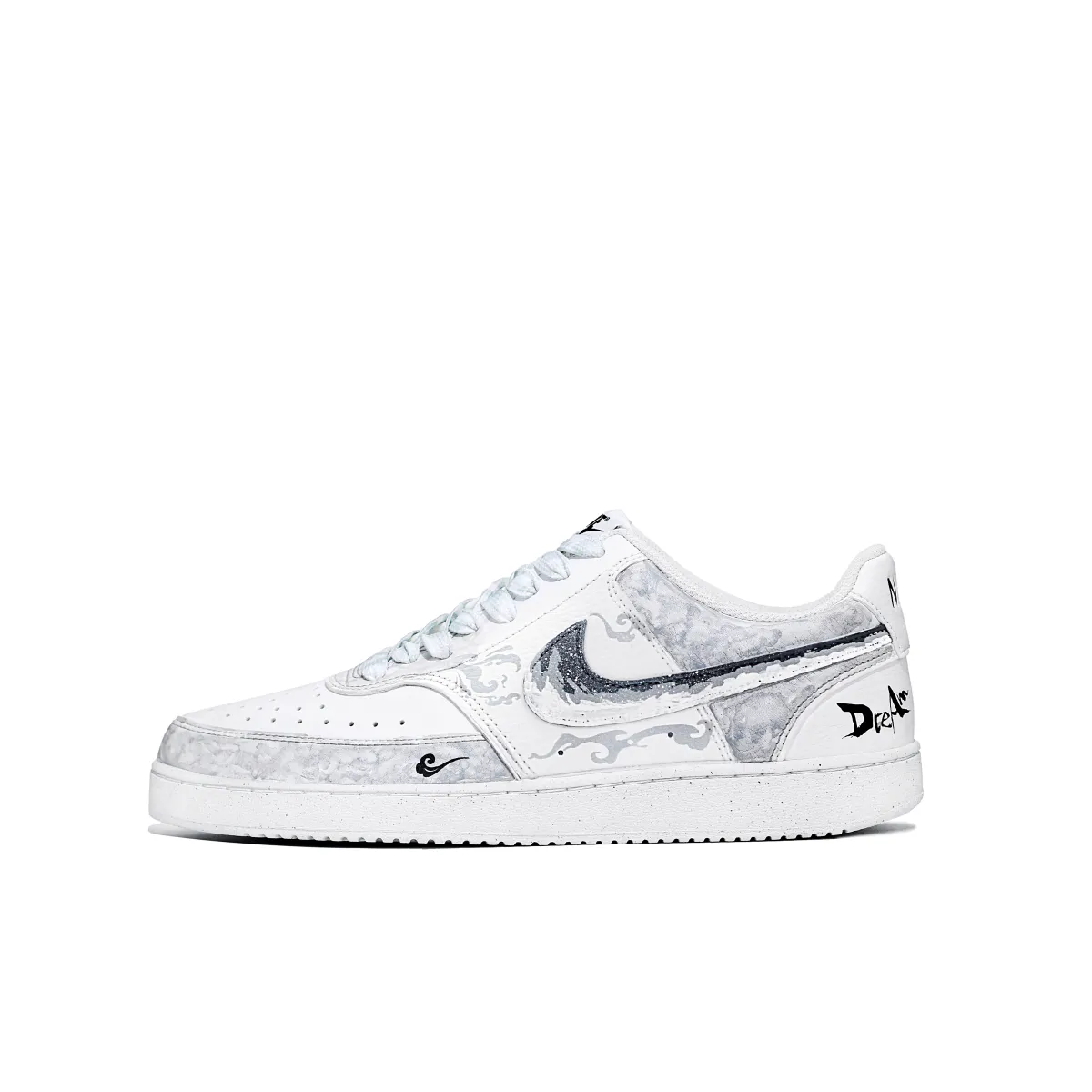 Nike Court Vision 1 Leather Slip Resistant Low top Skateboard Shoes Men's Gray White