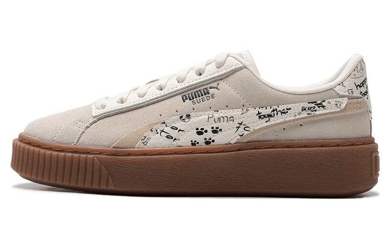 Женские кеды Puma Suede Platform (бежевые)