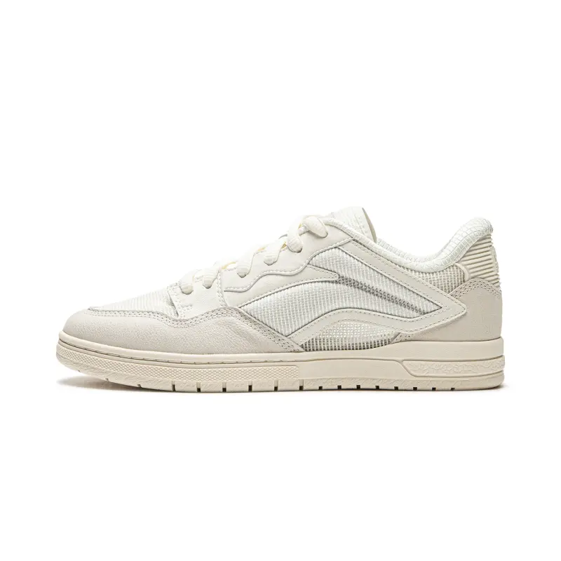 Li Ning Cushioning Abrasion Resistant Cushioning, Wear Resistant Low top Skateboard Shoes Men's Ecru