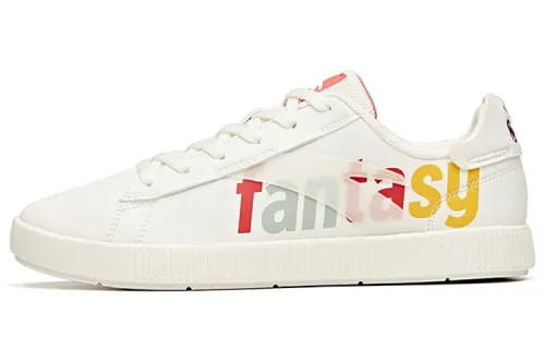 ANTA Skateboard Shoes Women's Low Top Ivory White/Sweetheart Red
