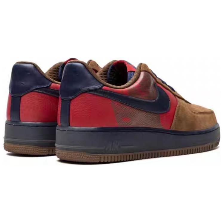 Женские кроссовки Nike Air Force 1 Premium (коричневый) — Коричневый / синий / красный — фото 4