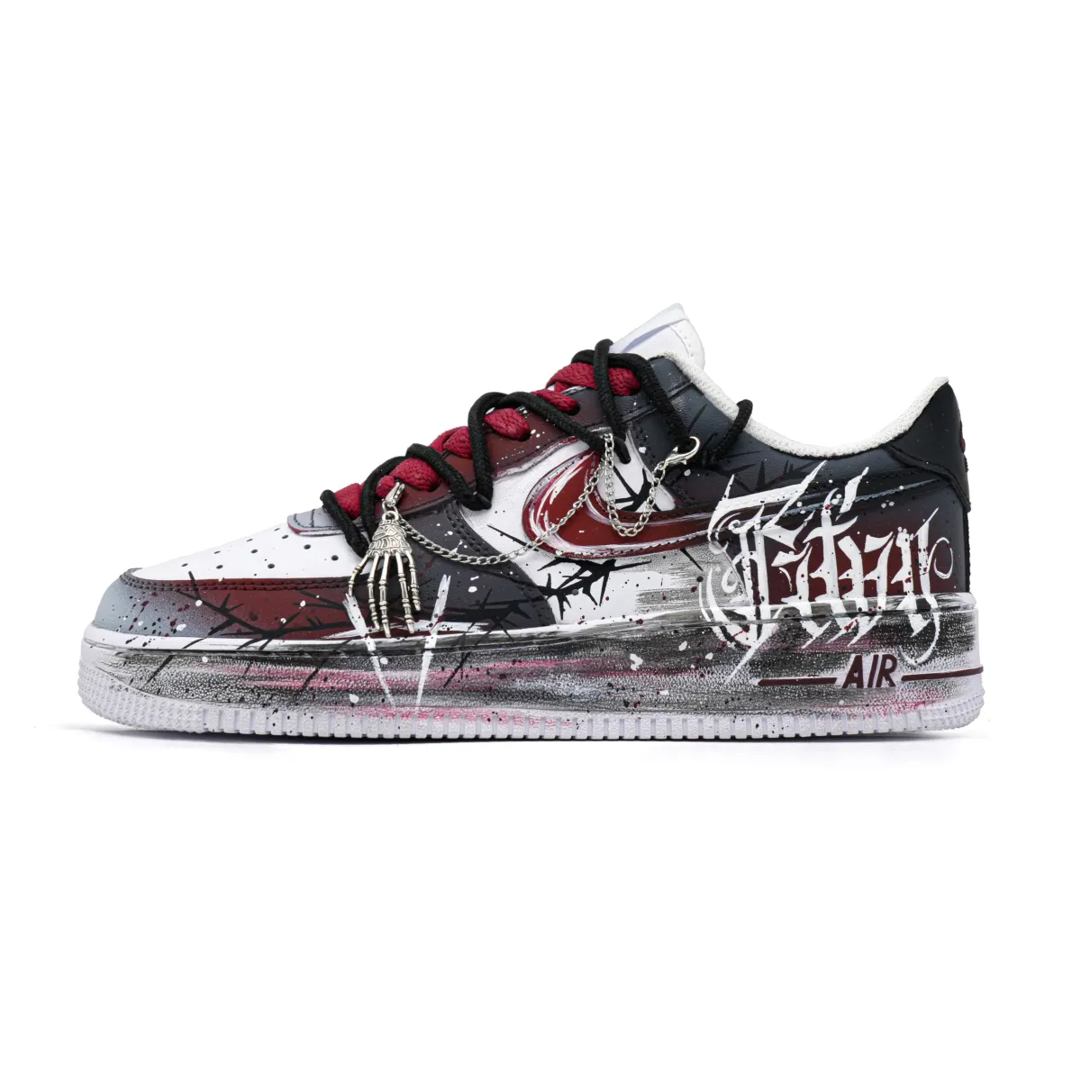 Nike Air Force 1 Thorn Assassin Coverage Low top Skateboard Shoes Unisex Black Red