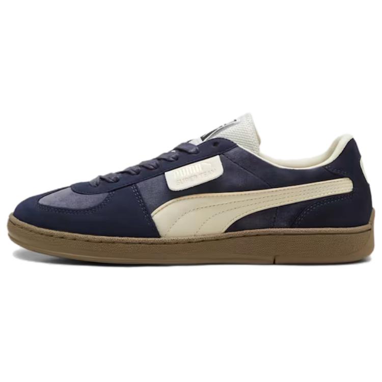PUMA Superteam Cow Leather Comfortable Low top Skateboard Shoes Unisex Blue White