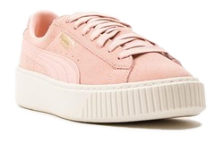Женские кеды PUMA Suede Platform (бело-розовые) — фото 2