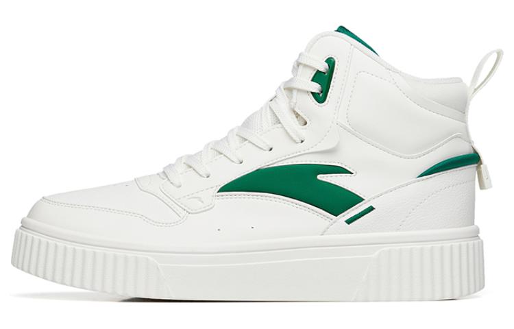 Anta Slip Resistant High top Skateboard Shoes Men's White Green