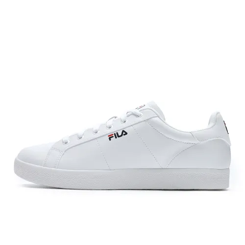 FILA FUSION Court Deluxe Slip Resistant Breathable Abrasion Resistant Low top Skateboard Shoes Men's White