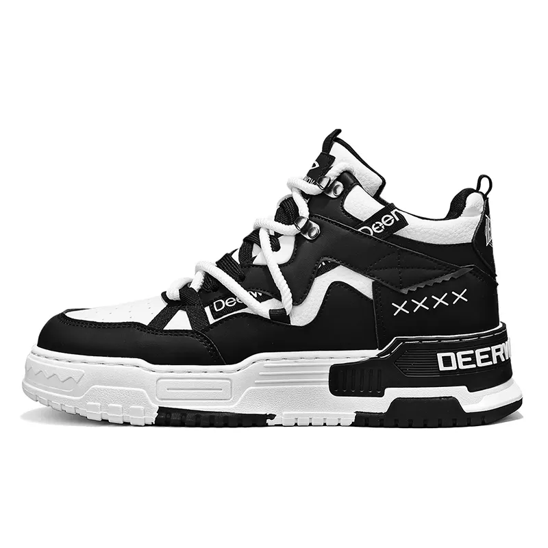 DEERWAY Slip Resistant, Abrasion Resistant, Height Increasing High top Skateboard Shoes Men's
