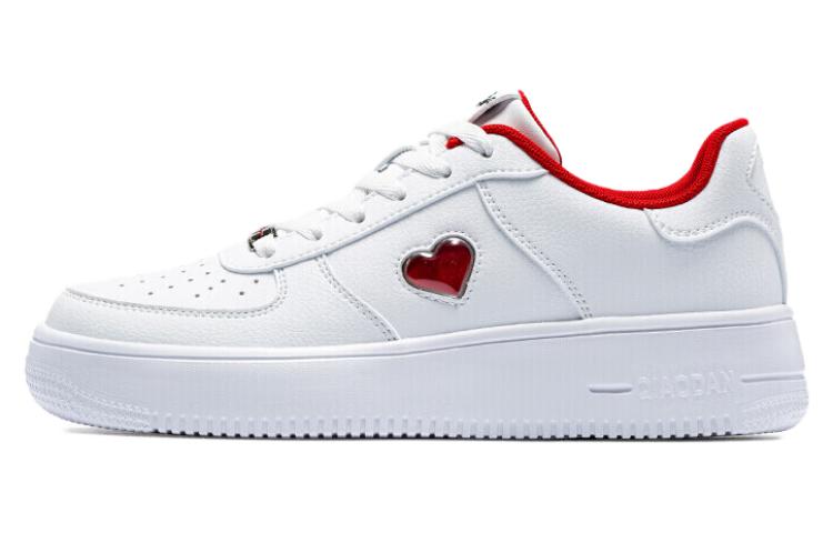 Jordan Air Force 1 Classic White Shoes Versatile, Trendy and Comfortable for Everyday Texture Leather EVA Anti-slip Wear-Resistant Balance Lightweight Breathable Increased Low-top Sneakers Women's White Red