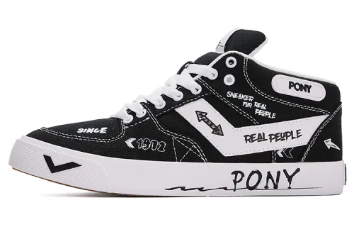 Pony Atop Low top Skateboard Shoes Unisex Black