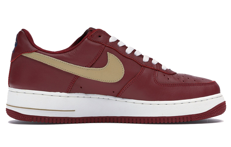 Мужские кроссовки Nike Air Force 1 (красно-бело-золотые) — Красный / белый / золотой — фото 2