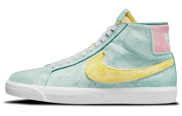 Кеды Nike SB Blazer (зелено-желто-розовые)