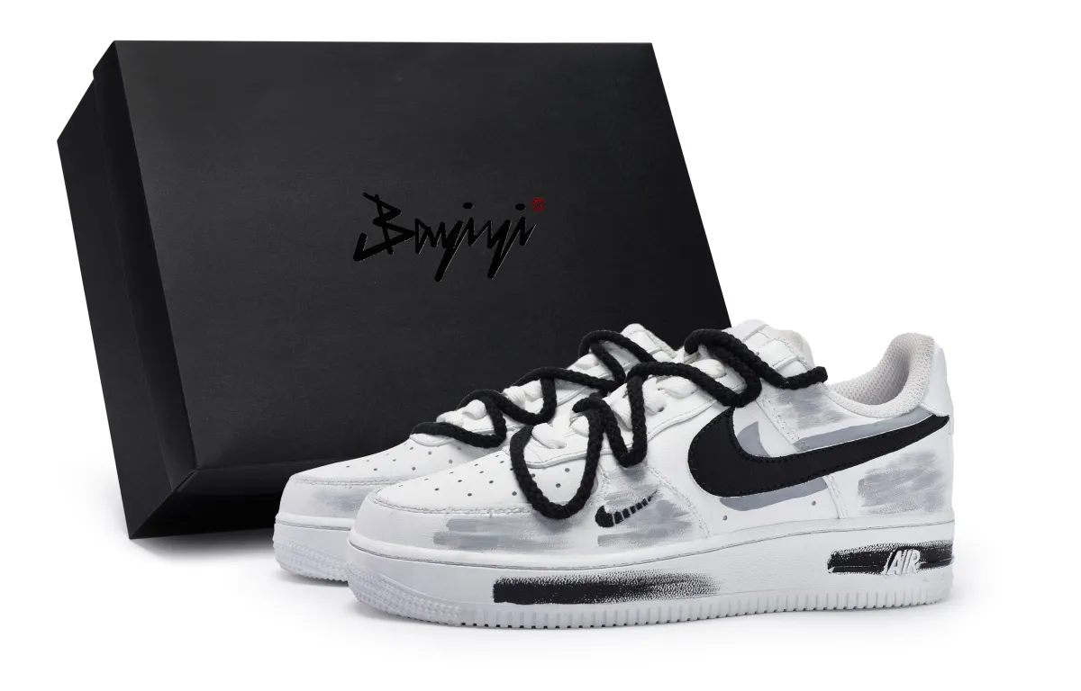 Nike Air Force 1 811 Manufacture Exoskeleton Grey Special Shoe Box Low-Top Skateboard Shoes Women's White Black Gray