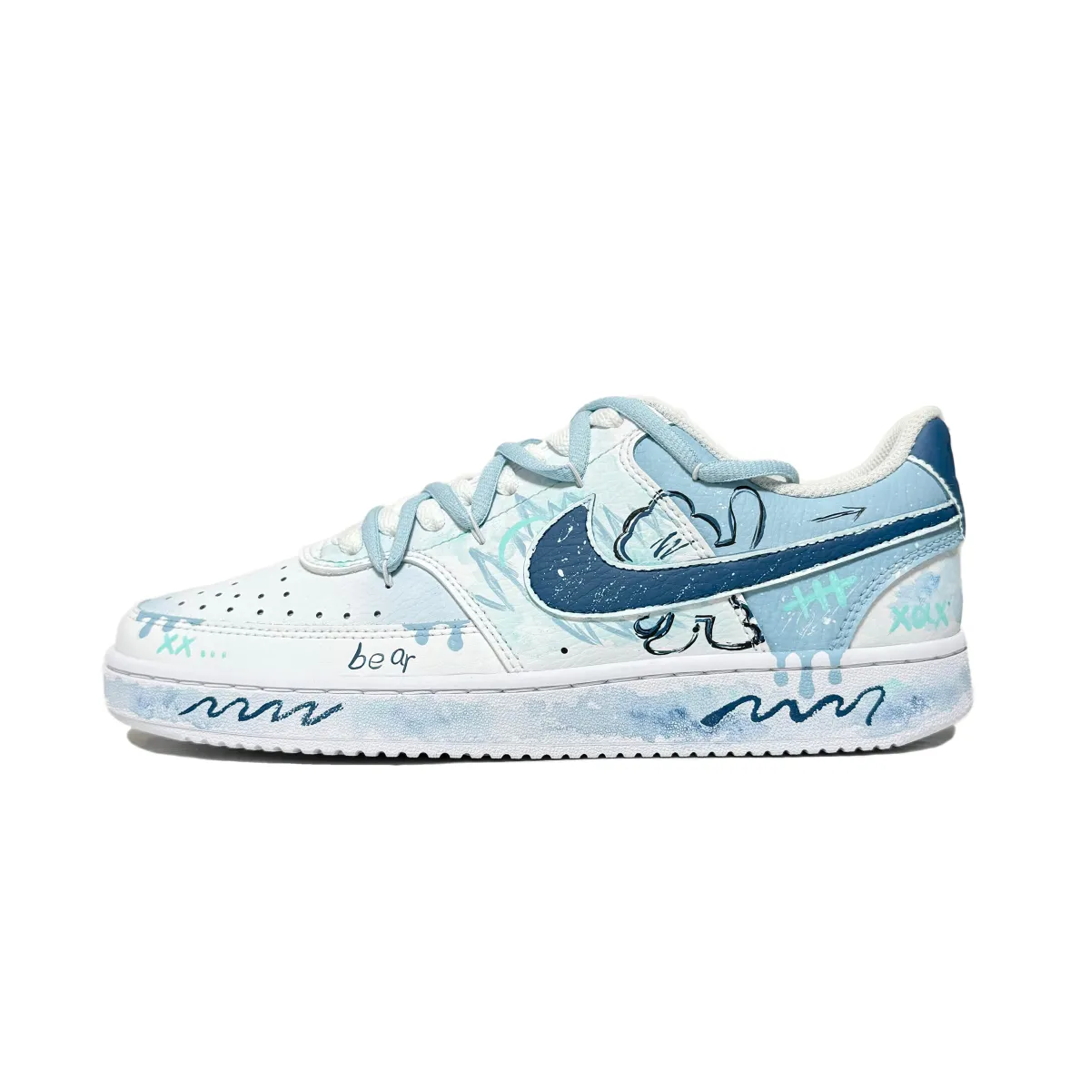 Nike Court Vision 1 Heartbeat Bear Slip Resistant Abrasion Resistant Slip Resistant Abrasion Resistant Low top