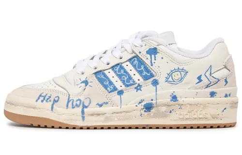 Adidas Originals FORUM 84 Low Adv Low top Skateboard Shoes Men's Beige Blue