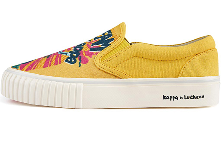 Kappa PLAYER Artist Collaboration Collection Low top Skateboard Shoes Unisex Yellow