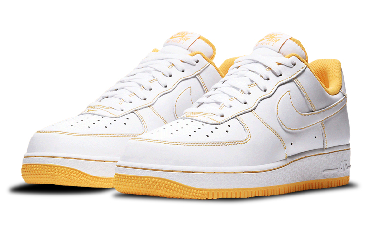Мужские кеды Nike Air Force 1 (бело-желтые) — фото 3