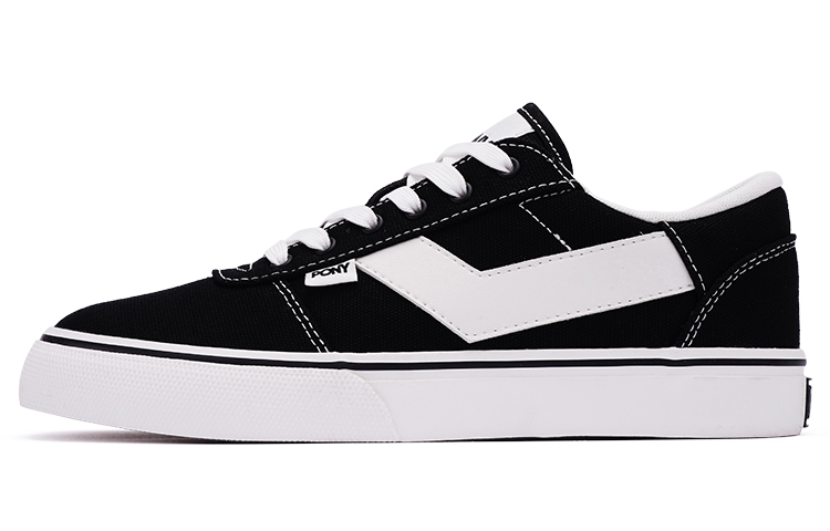 Pony Skate Canvas Low top Skateboard Shoes Unisex Black