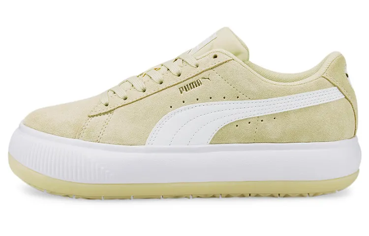PUMA Suede Mayu Thick Sole Minimalistic Casual Skateboarding Shoes Khaki Women's