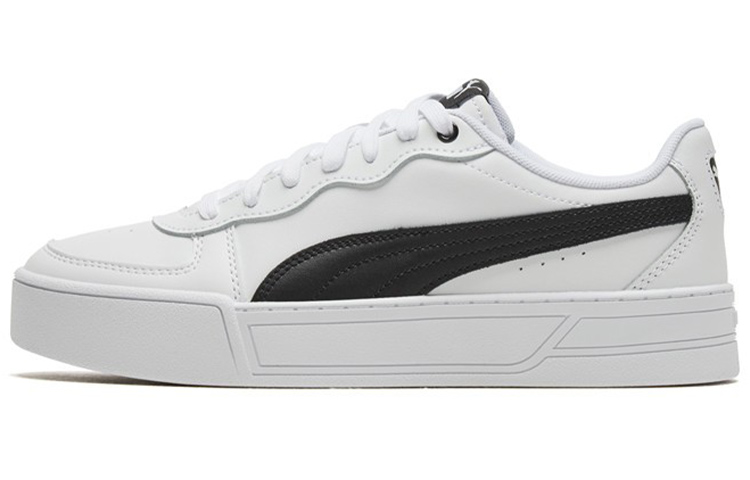PUMA Puma Skye fabric artificial leather two-layer cowhide street style increased low top sneakers women's white and black
