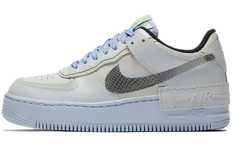 Nike Air Force 1 Low Shadow Pure Platinum Snakeskin Blue Women's
