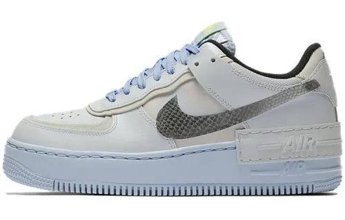 Nike Air Force 1 Low Shadow Pure Platinum Snakeskin Blue Women's