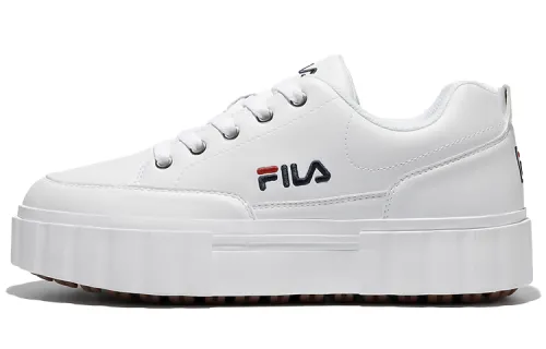 FILA Low Top Thick Sole Skate Shoes Unisex White Korean Version 'White Red Black'
