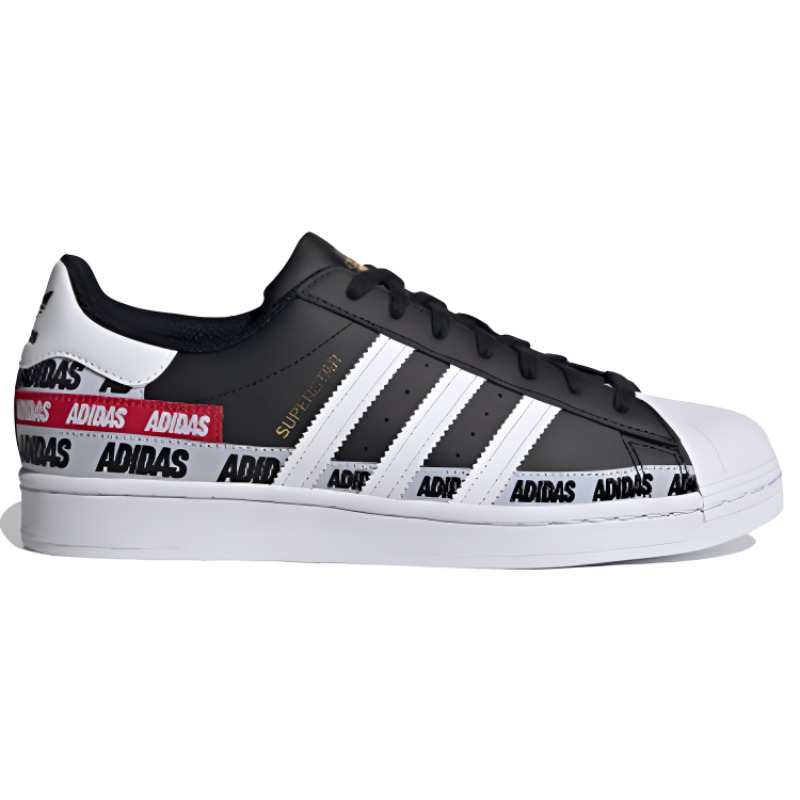 Кеды adidas originals Superstar (черно-бело-красные) — фото 2