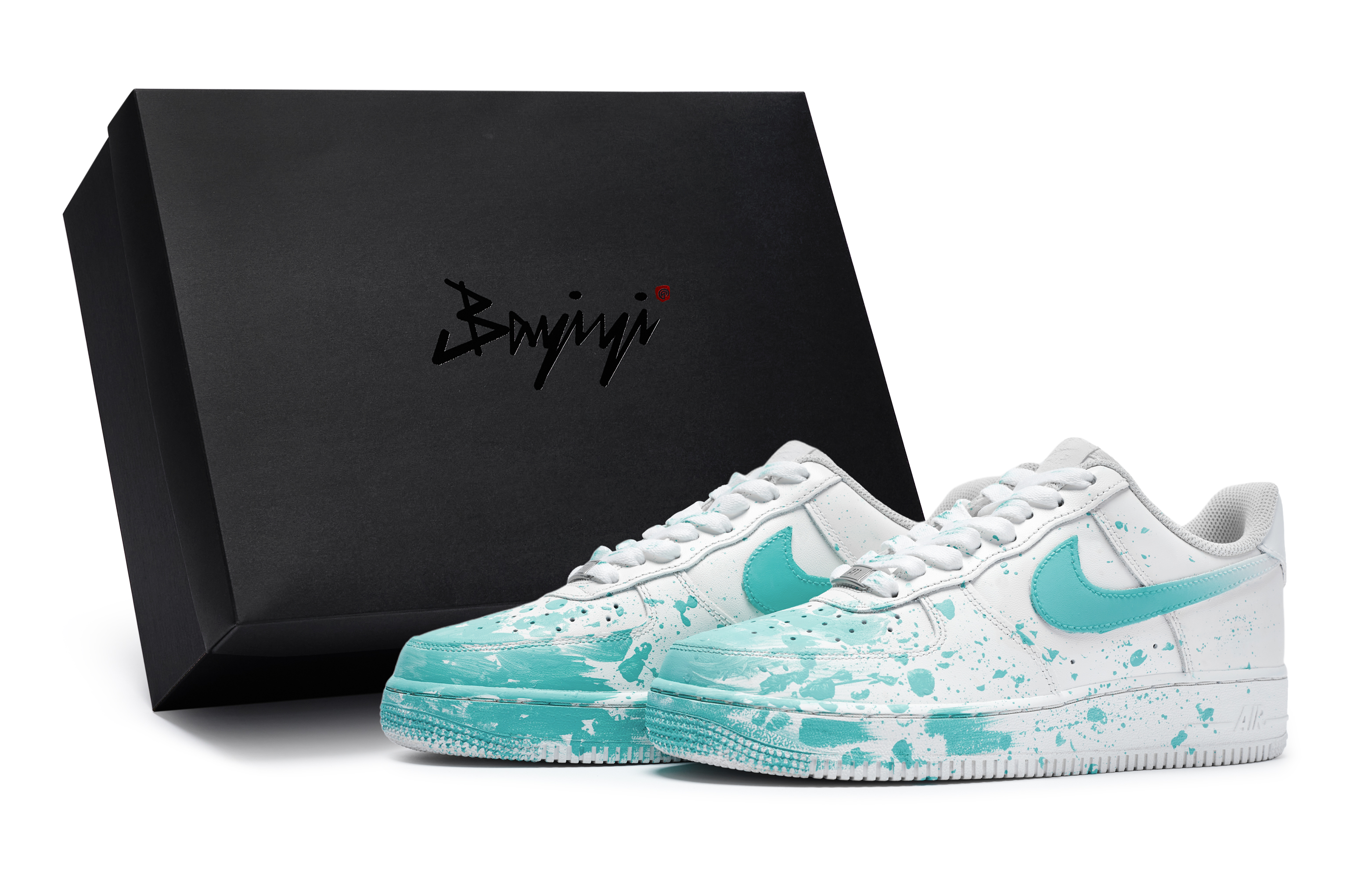 Nike Air Force 1 811 Manufacturing, Oil Paint On Site, Special Shoe Box Low top Skateboard Shoes Women's White Green