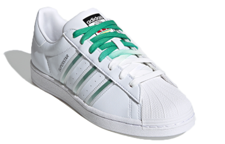 Кеды adidas Originals Superstar (бело-зеленые) — Белый / зелёный — фото 3
