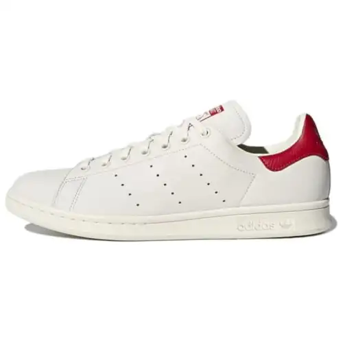 Adidas Originals Stan Smith Slip Resistant Low top Skateboard Shoes Unisex Beige Red