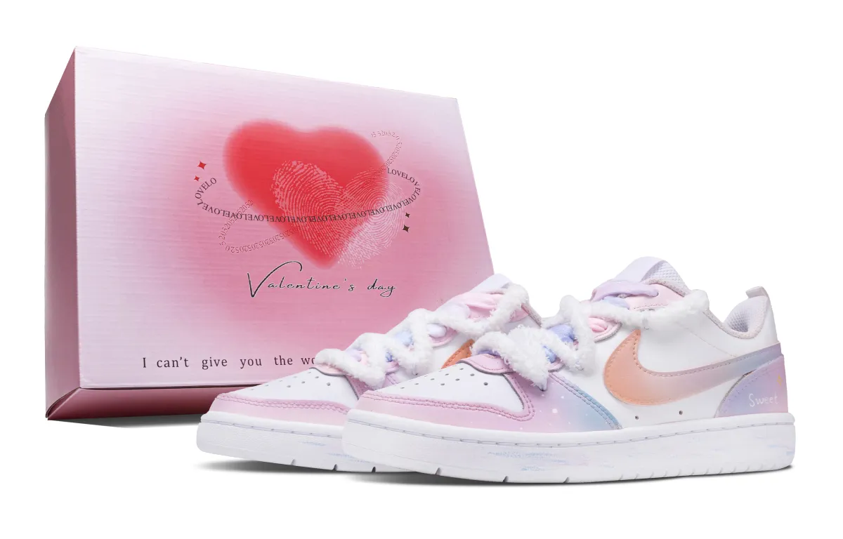 Nike Court Borough 2 Honey Evening Star Low top Skateboard Shoes Women's Pink