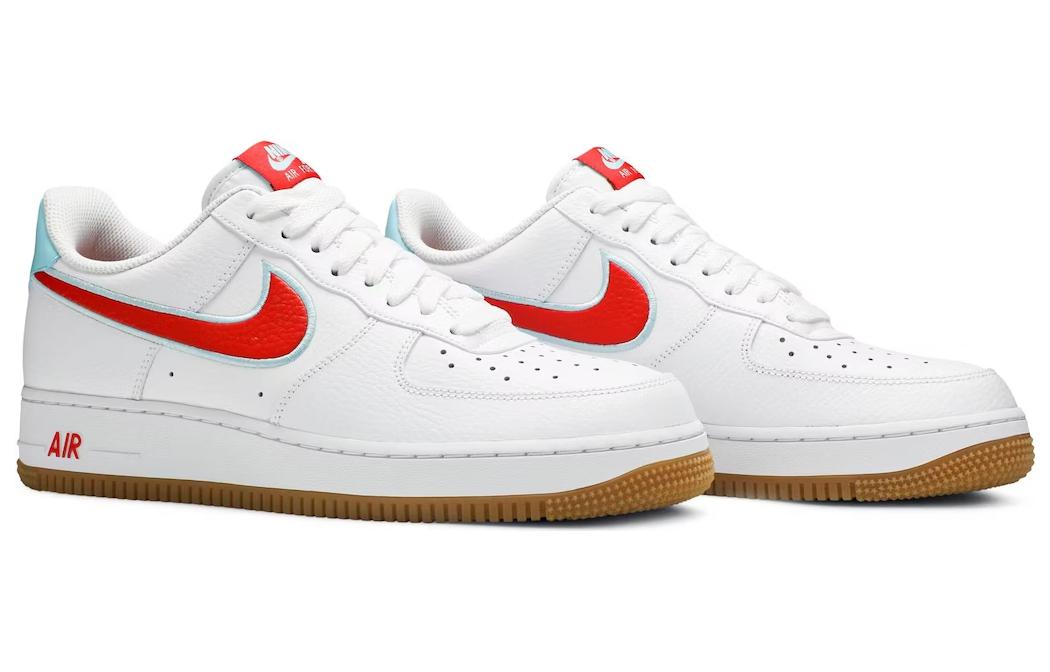 Мужские кроссовки Nike Air Force 1 (бело-красные) — Белыйкрасный — фото 4