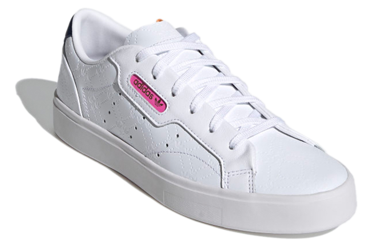 Женские кеды adidas originals Sleek (бело-розово-голубые) — фото 3