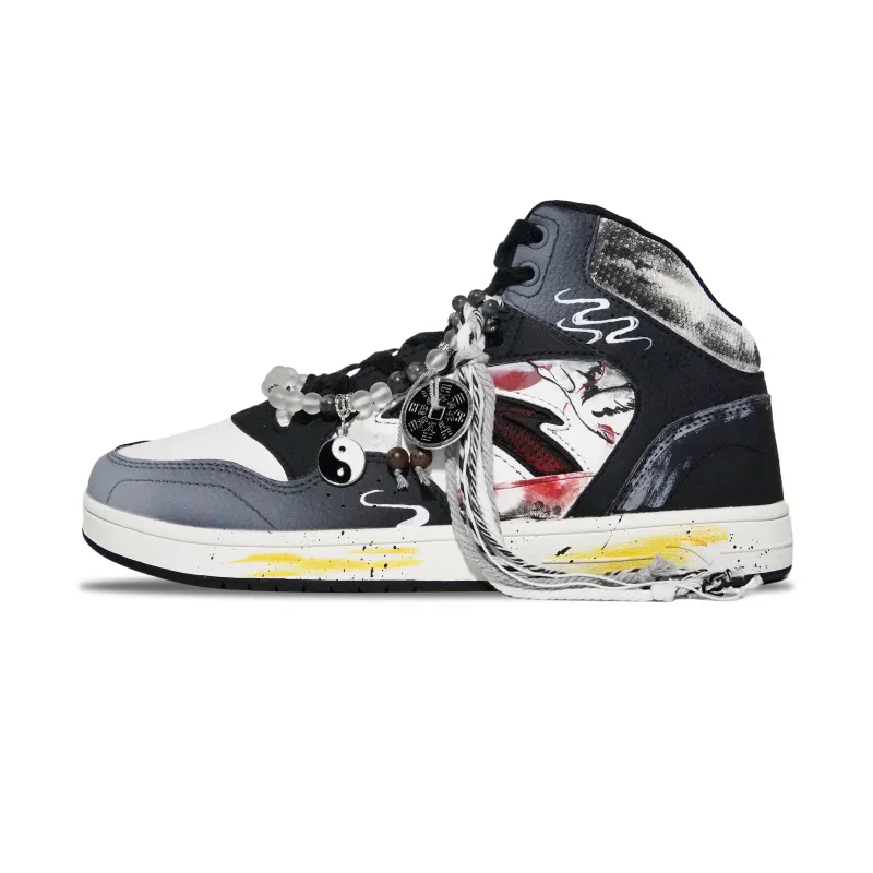 Anta Slip Resistant Abrasion Resistant Slip Resistant Abrasion Resistant High top Skateboard Shoes Men's Black