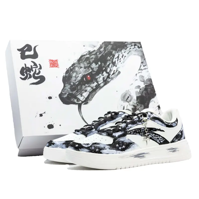 Anta Slip Resistant, Abrasion Resistant, Breathable Low top Skateboard Shoes Unisex Blue Black
