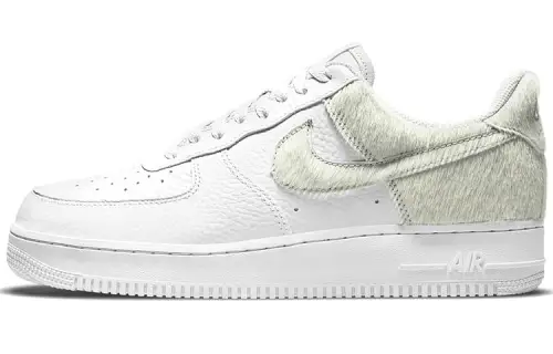 Nike Air Force 1 Low White Pony Hair Heel