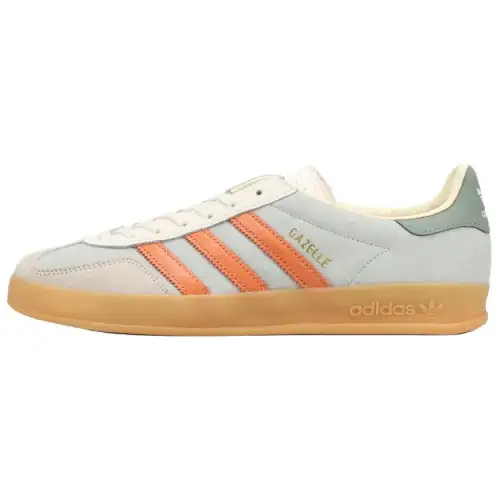 Adidas Originals GAZELLE INDOOR Abrasion Resistant Low top Skateboard Shoes Men's Gray White