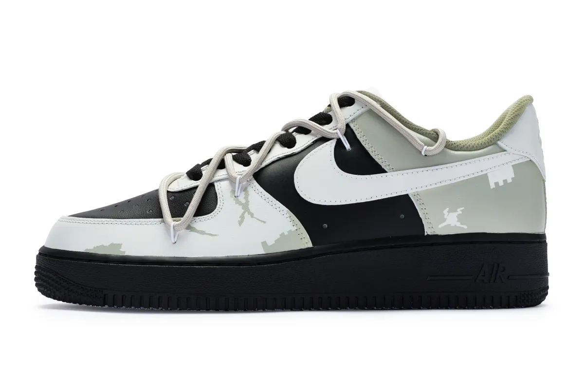 Nike Air Force 1 Low 811 Manufacturing Low top Skateboard Shoes GS Black Green Gray