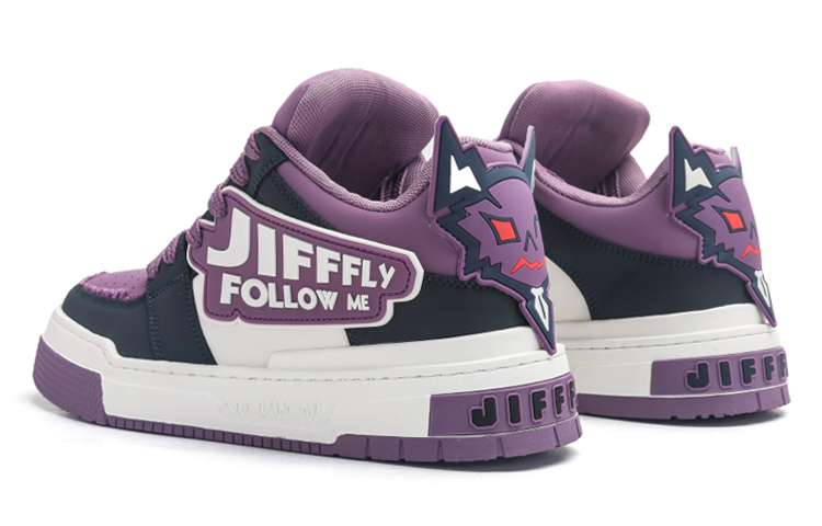 Jifffly Slip Resistant, Abrasion Resistant, Height Increasing Low top Skateboard Shoes Unisex Purple Gray