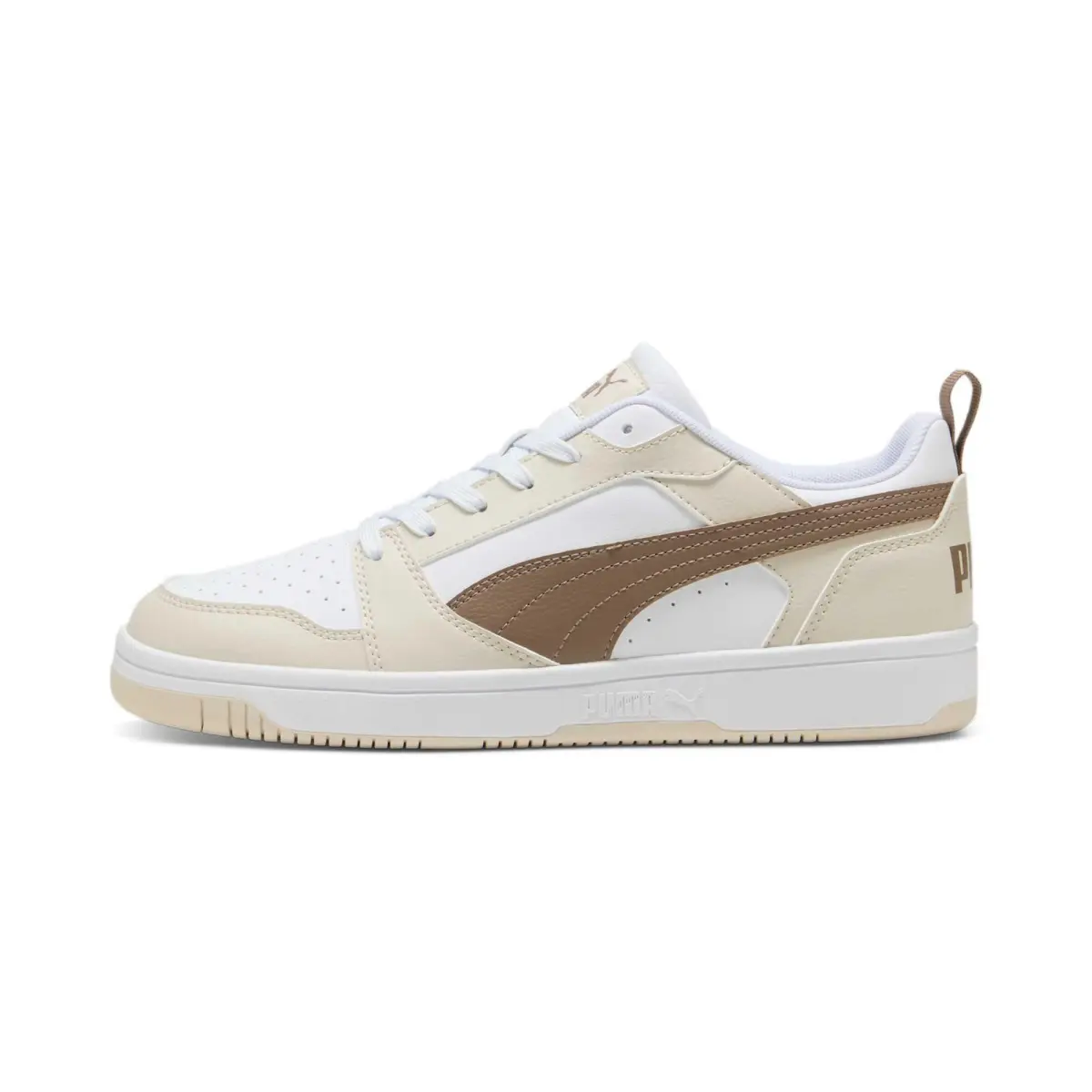 PUMA Rebound V6 Artificial Leather Low top Skateboard Shoes Unisex Ecru