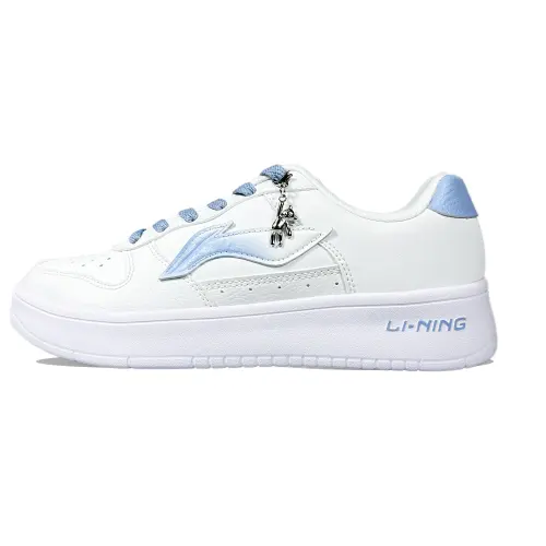 Li Ning Slip Resistant, Abrasion Resistant, Breathable Low top Skateboard Shoes Men's White Blue