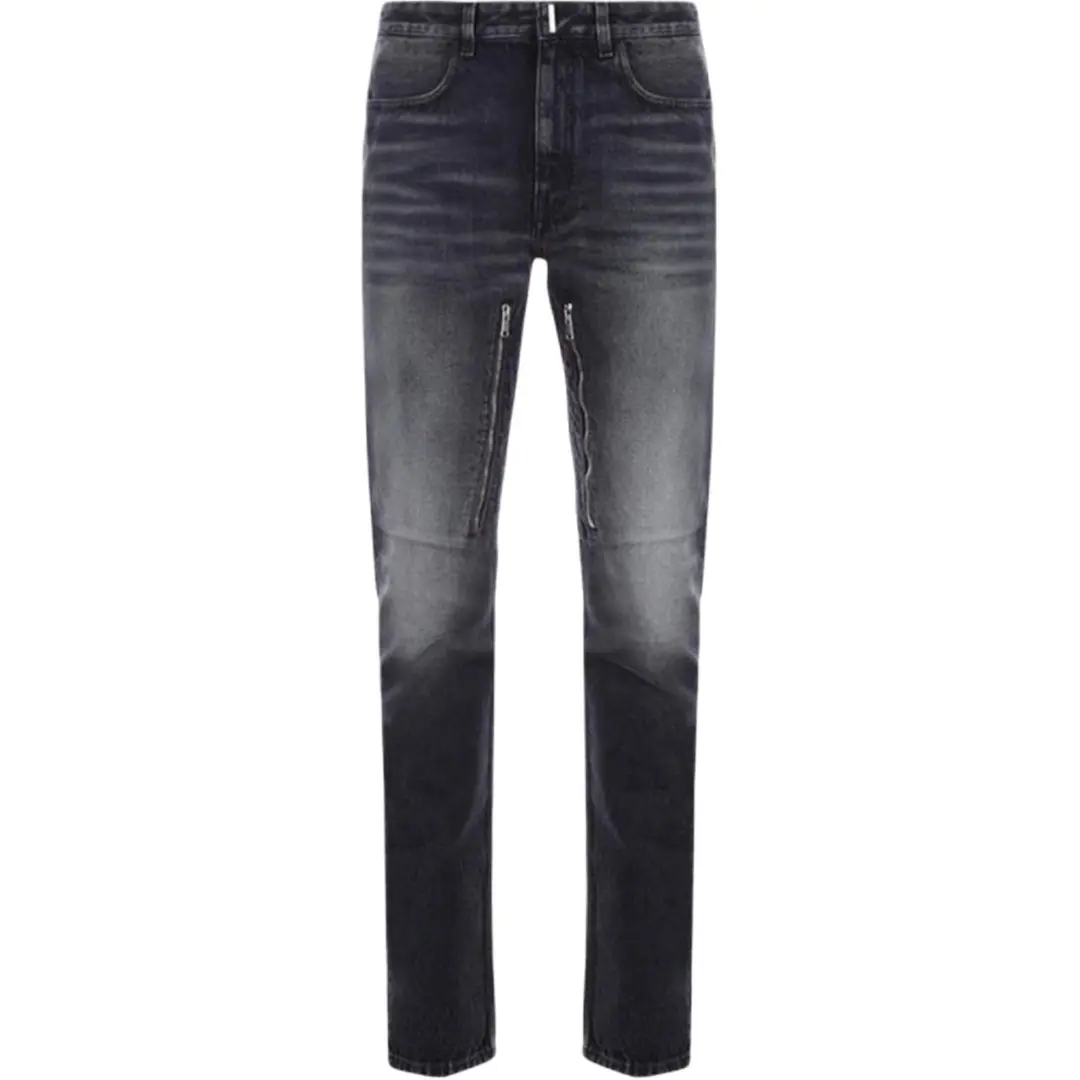 Givenchy Jeans Men's Black/White Moderate Straight Fit Pants