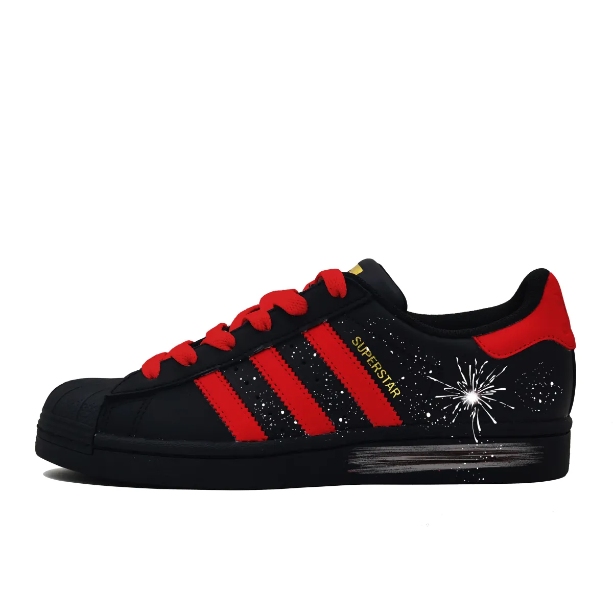 Adidas Originals SUPERSTAR Slip Resistant Cushioning Abrasion Resistant Low top Skateboard Shoes Unisex Black Red White