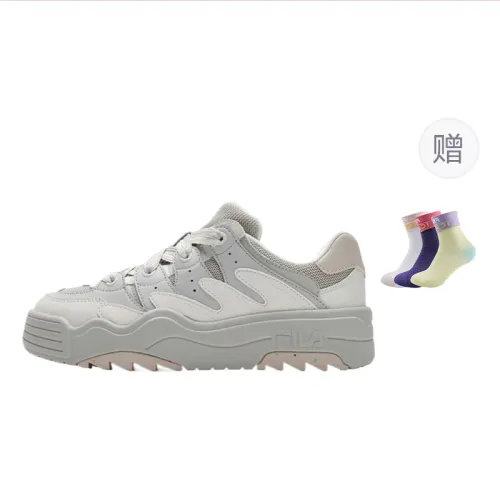 FILA Rosetta Slip Resistant Lightweight Low top Skateboard Shoes Women's White Gray